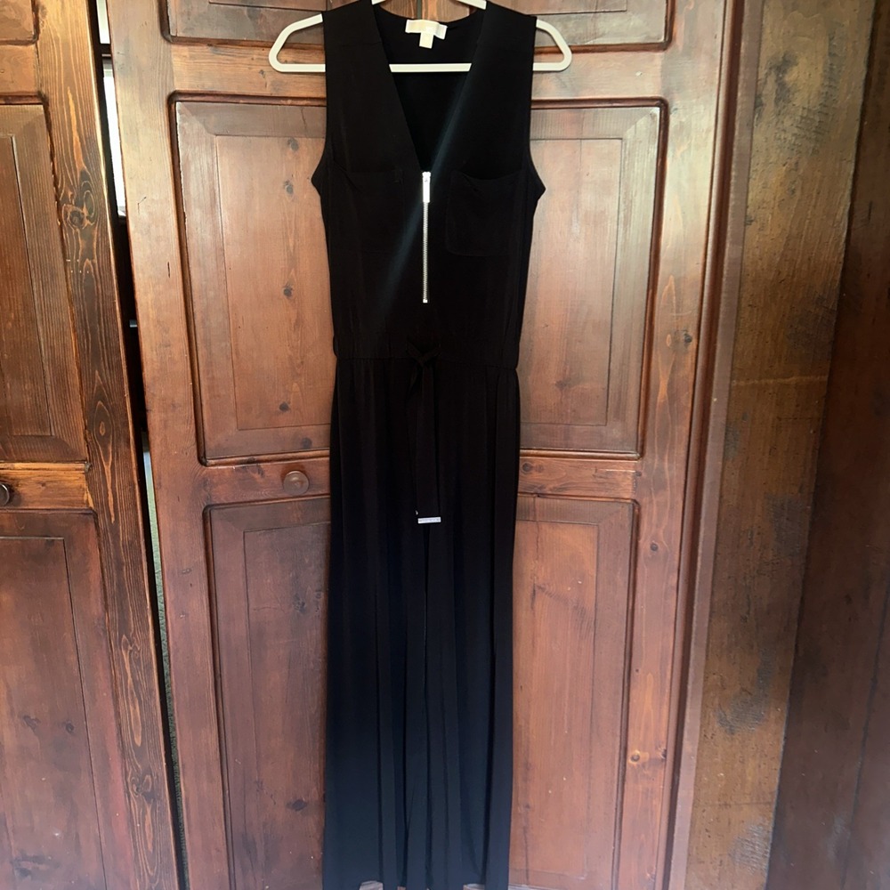 Womens Michael Kors Black Sleeveless Pants Romper  With Belt Tie Lightweight